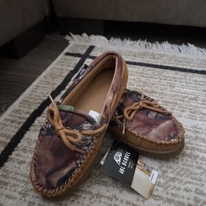 DBL Barrel Kids Moccasin Slipper Shoes - Brown Camo Pattern
